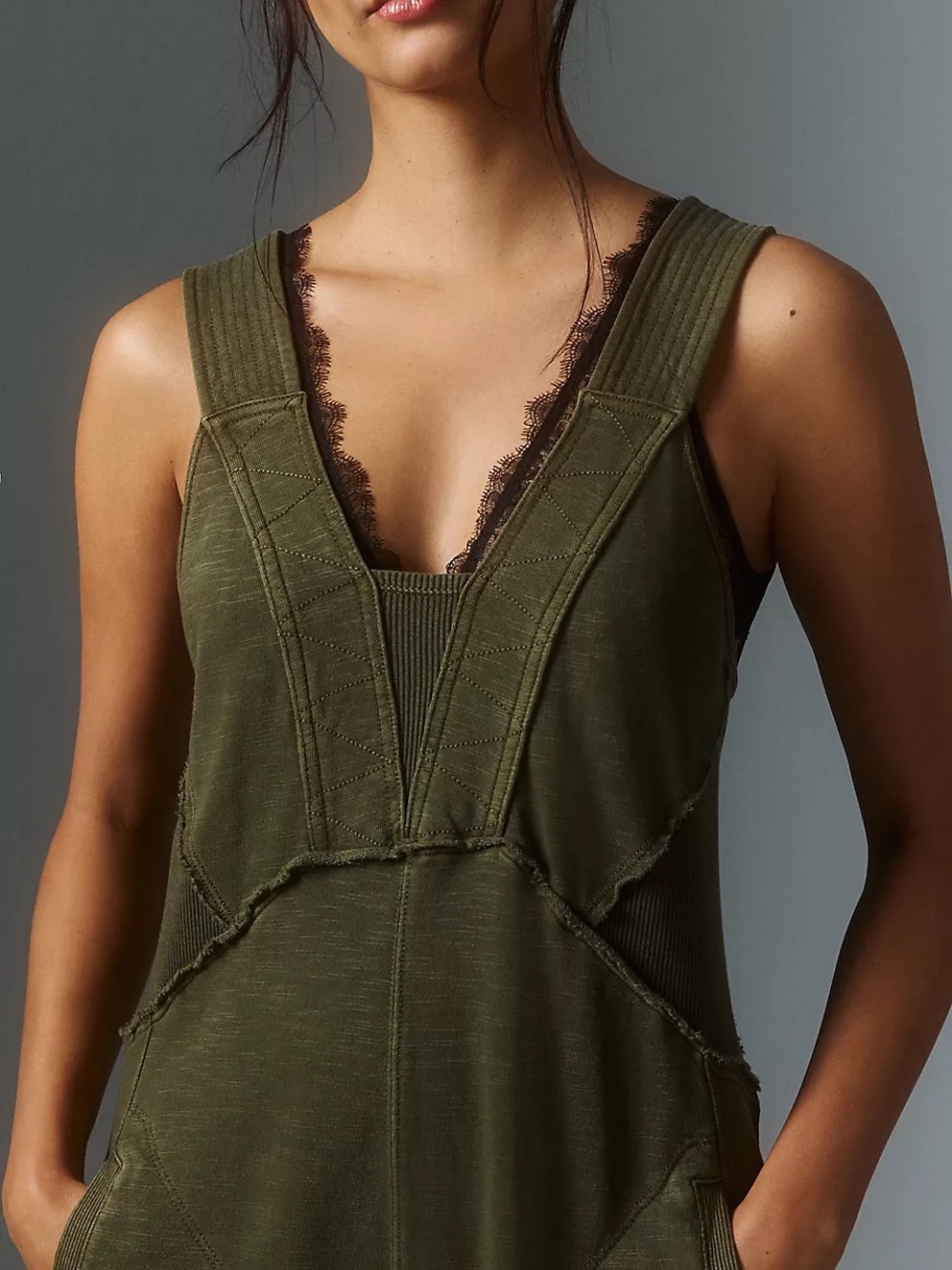 Daily Practice by Anthropologie The Palmra Jumpsuit β’ Size XS Moss New w/ Tags - Picture 2 of 15